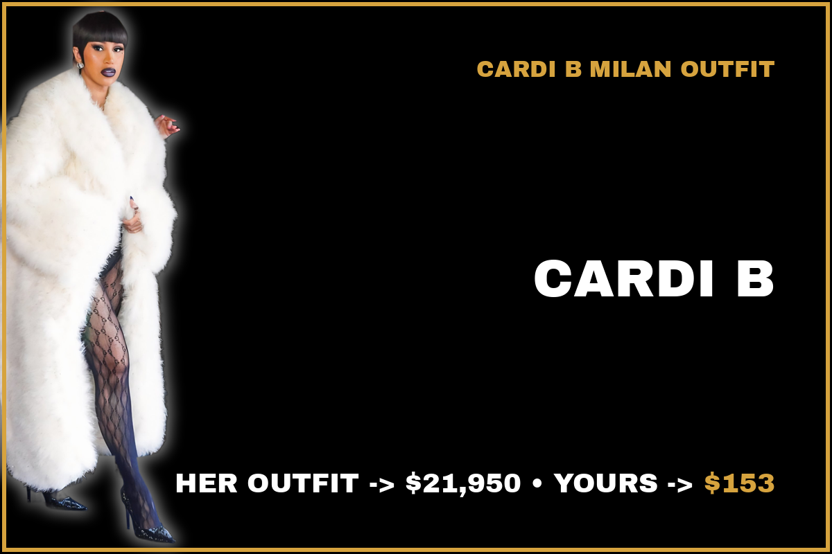 Cardi B Milan outfit: her look $21,950 vs the for-less version $153