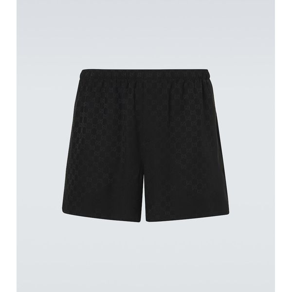 Gucci GG silk jacquard shorts in black