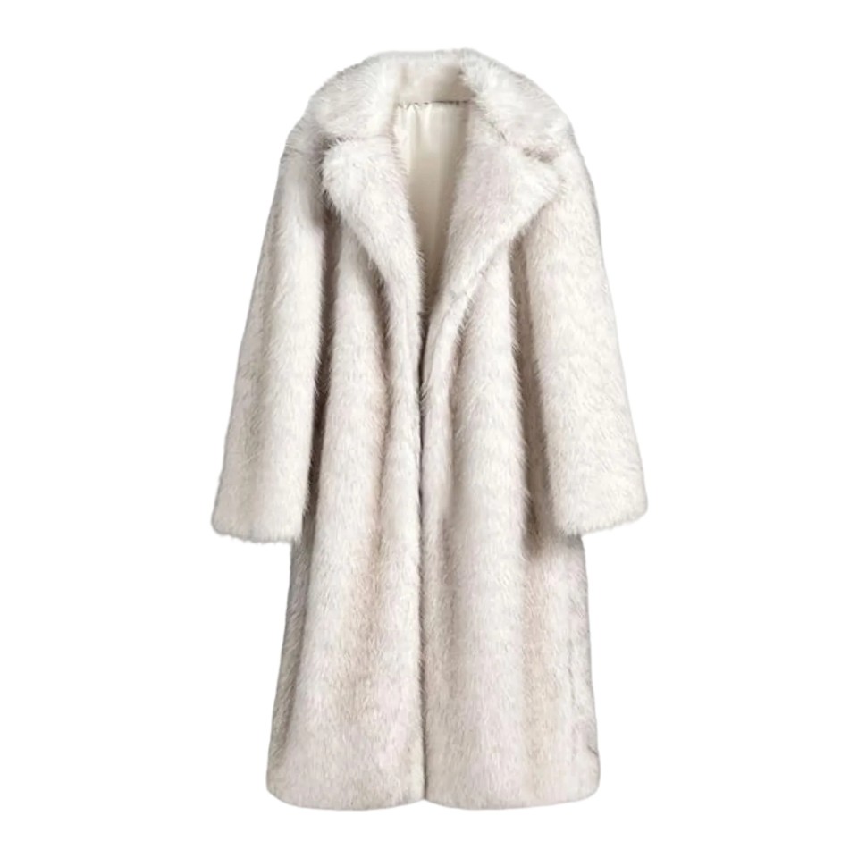 Gucci white faux fur coat