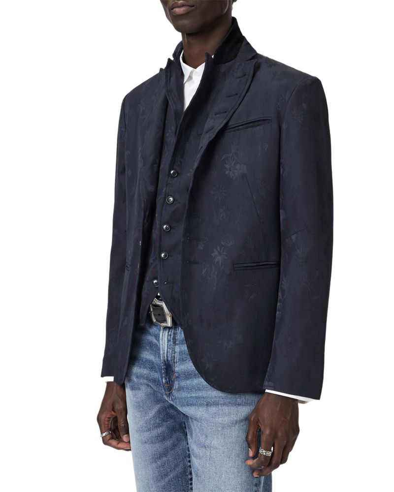 John Varvatos Woodward multi-button jacket in navy