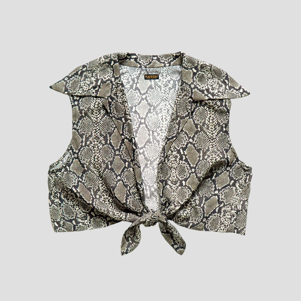 Kapital Silk/rayon python non-sleeve bolero