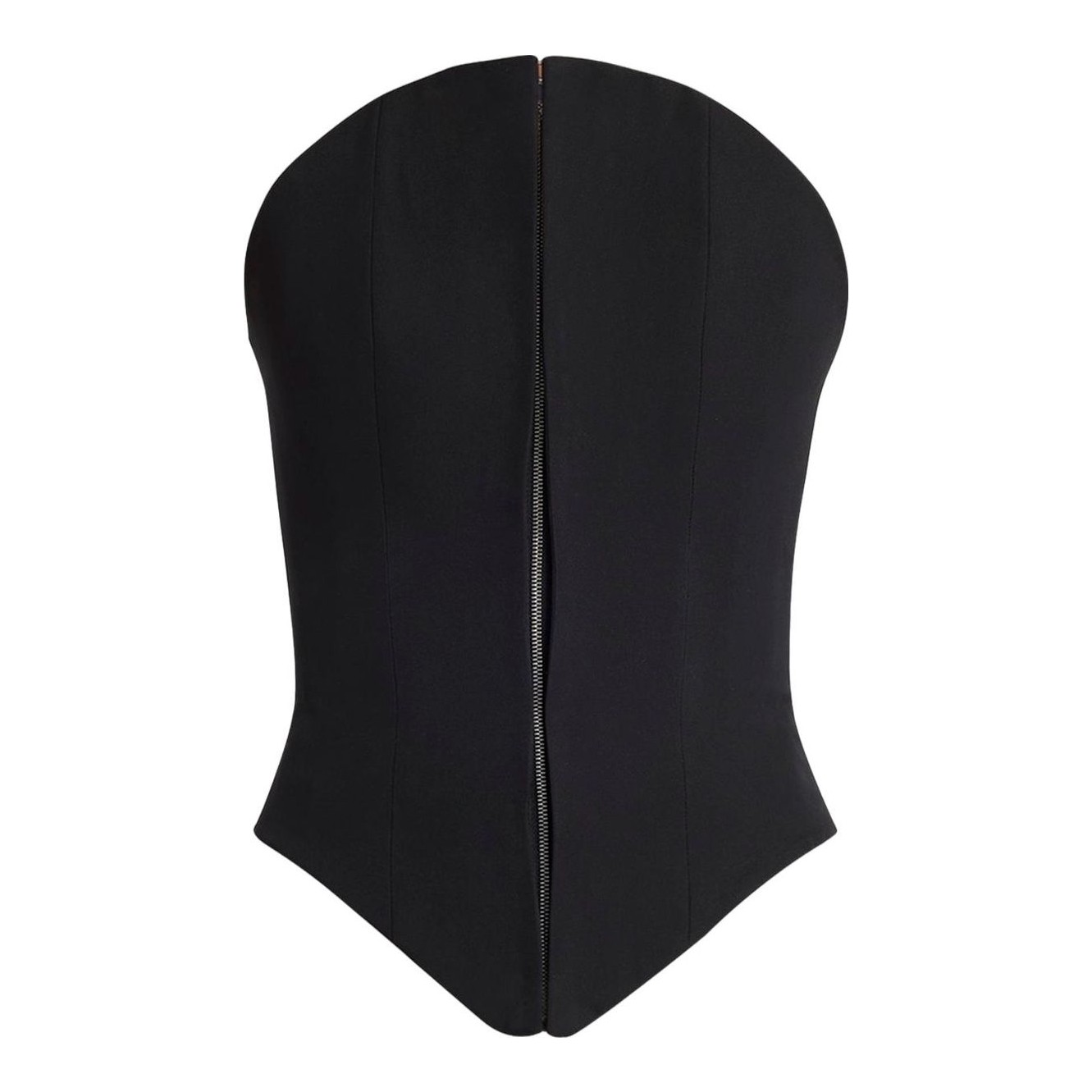 McQueen curved strapless bustier top