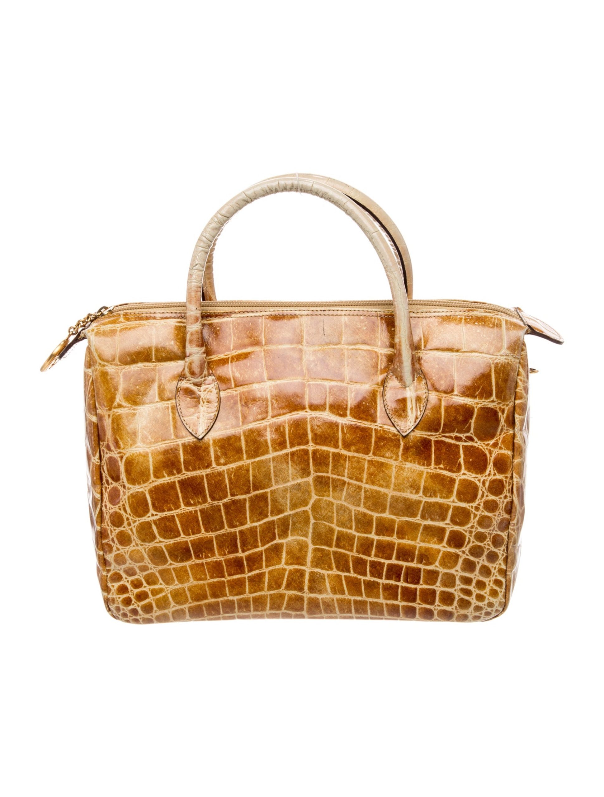 Fendi crocodile top handle bag