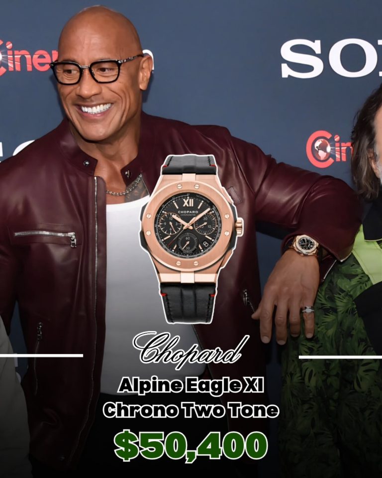 Dwayne The Rock Johnson wearing a Chopard Alpine Eagle XL Chrono at CinemaCon 2026 in Las Vegas